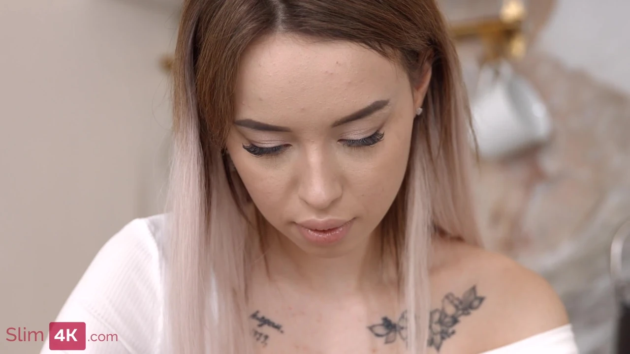 Karolina Geiman – Two cocks in a skinny tattooed teen