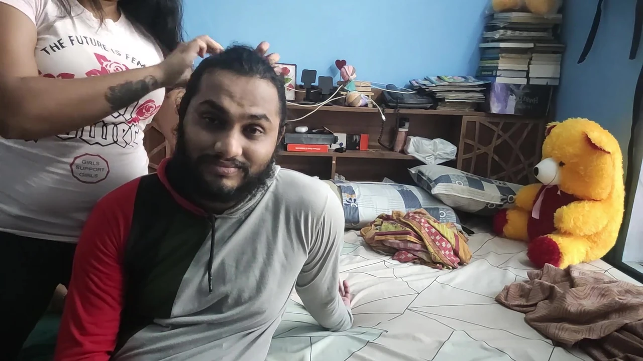 Vaishnavy and Sharun Raj malayalam talk with sex, Mallu couple hot sex and funny malayalam talk, Mallu couple hot romance sex