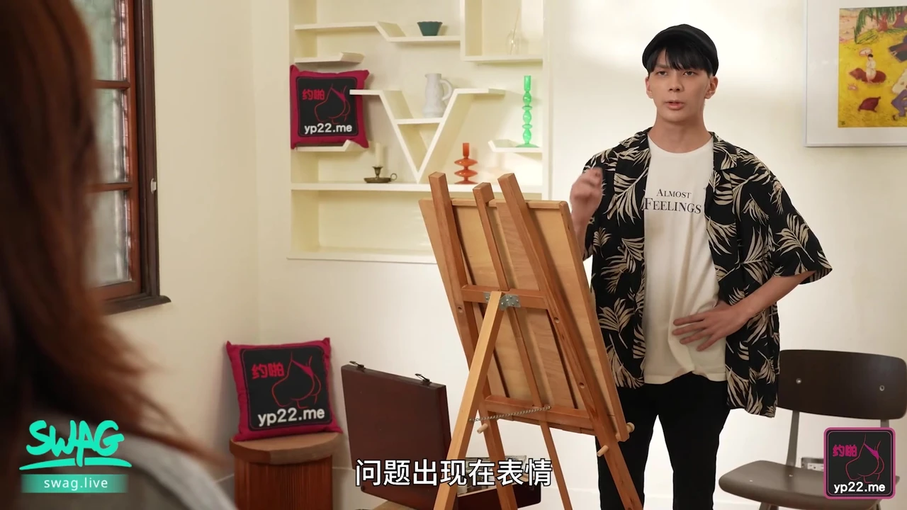 Asian cute girl creampied by painter in studio.